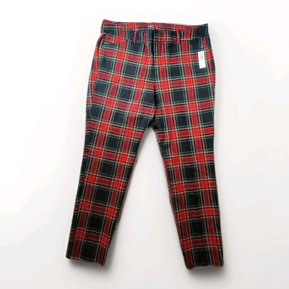 NWT Old Navy Womens 16 Pixie Plaid Pants Red Black
